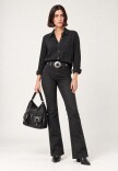 Camisa lino Negro