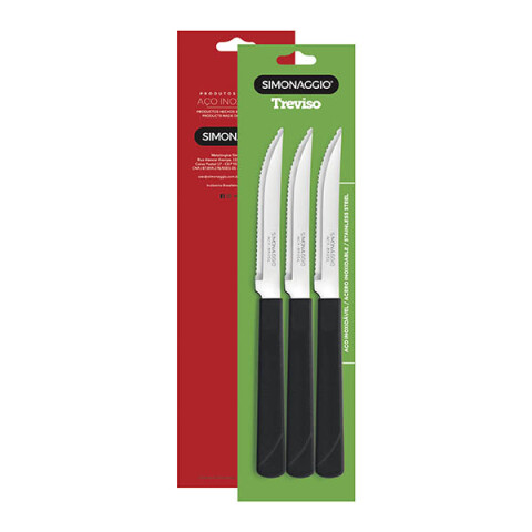 Set X3 Cuchillos Treviso de Simonaggio NEGRO