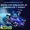Auto de carreras a control remoto, doble control, efecto humo y luces LED Azul