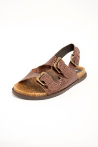 Sandalia Trenzada Hebillas Chocolate