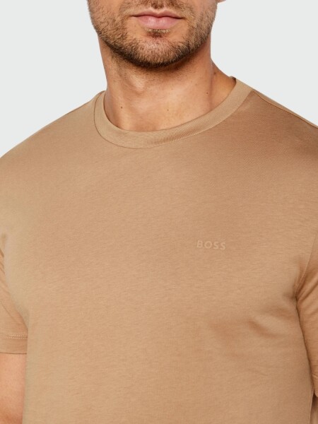 BOSS - Remera de Punto con Logo Blanco Abierto