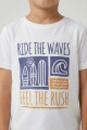 Remera m/c estampada Ride the Waves BLANCO