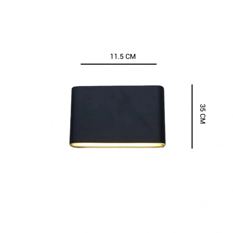 ARTEFACTO UNIDIRECCIONAL OVAL Aplique LED Unidireccional Exterior Graz Small Oval Negro 3W IP65