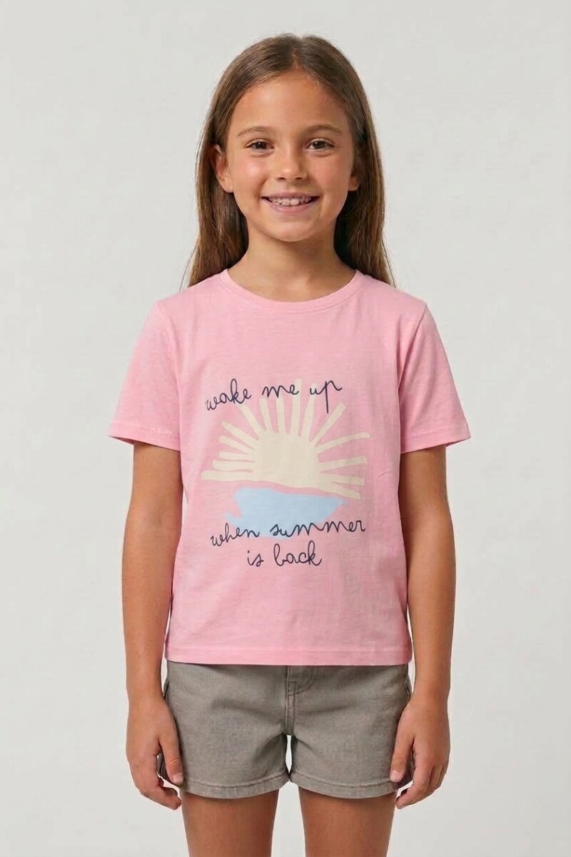 Remera m/c estampada Wake Me Up ROSA