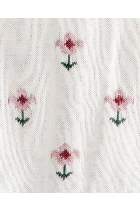 Set dos piezas de algodón orgánico, pantalón y buzo, diseño floral Sin color