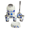 Set De 6 Accesorios Para Baño Estampado Circulo