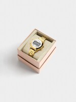 Reloj Digital Con Pulsera De Acero Inoxidable dorado