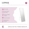 Espejo de pie o pared Glamour Lumax 165x60 cm living dormitorio Blanco
