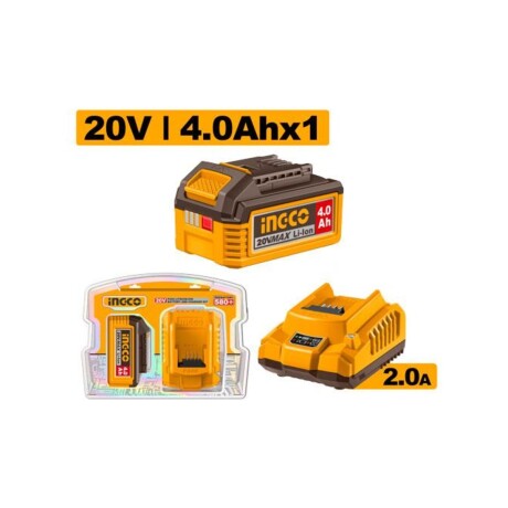 Kit Batería INGCO FBCPK1012 20V 4.0Ah + Cargador P20S Kit Batería INGCO FBCPK1012 20V 4.0Ah + Cargador P20S