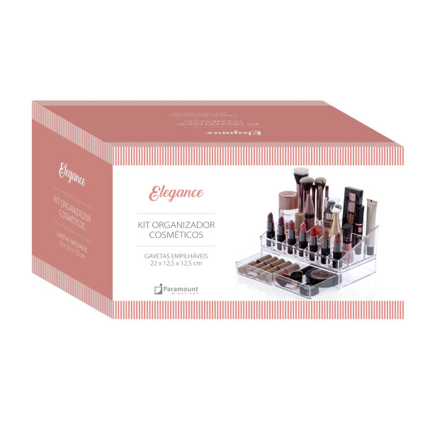 ORGANIZADOR COSMETICOS 22X12X12 CMS CRISTAL TRANSPARENTE
