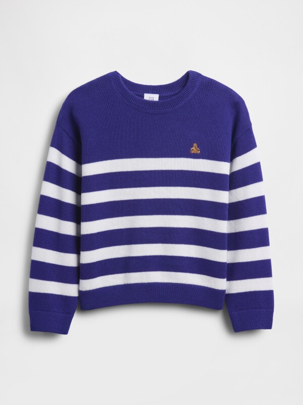CREW PRINT SWEATER SPECTRUM BLUE