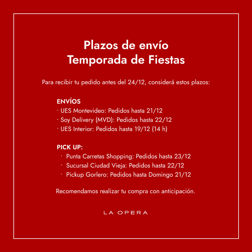 PopUp Plazos de envío Fiestas Diciembre 25