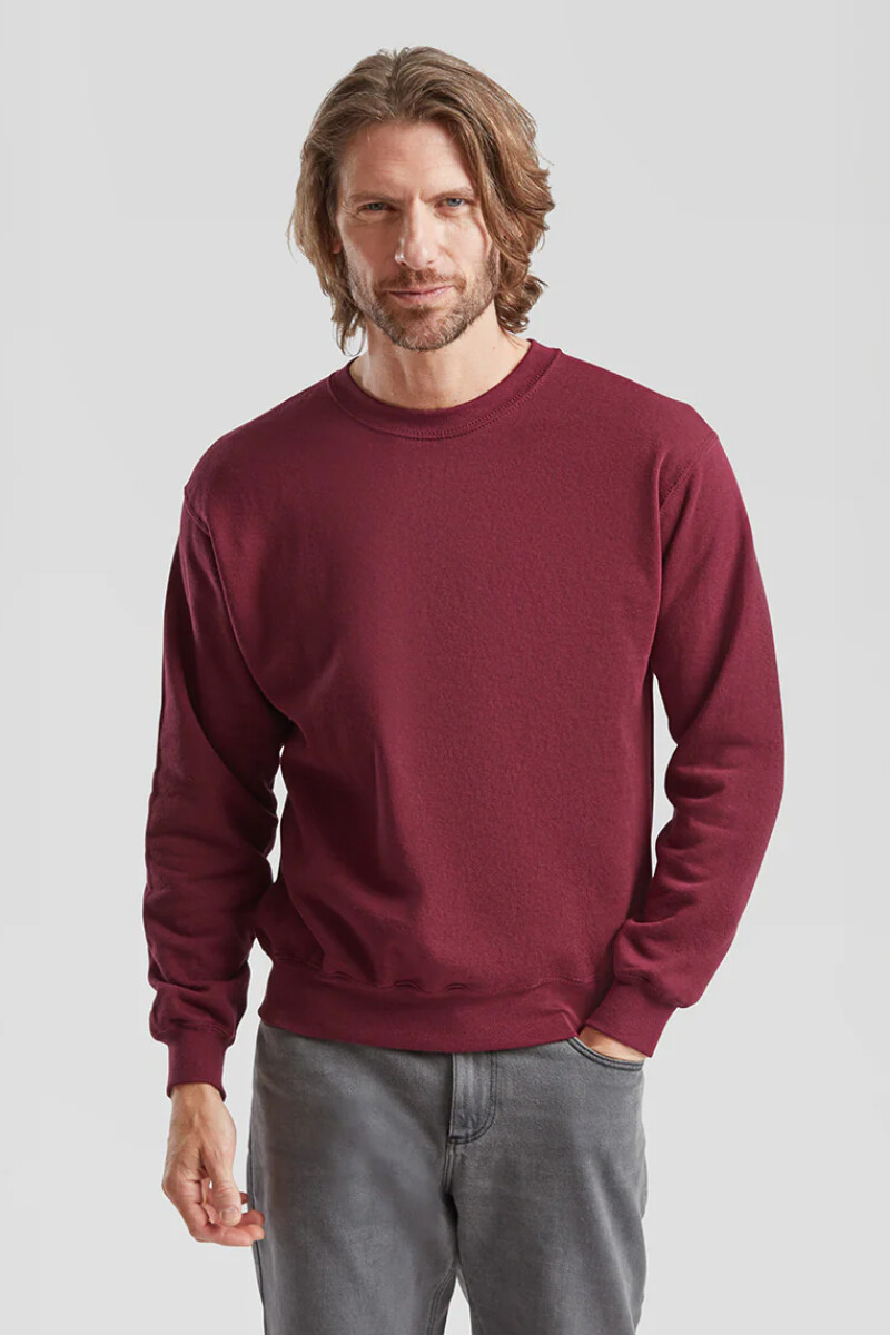 Buzo deportivo clásico escote redondo - UNISEX BORDO