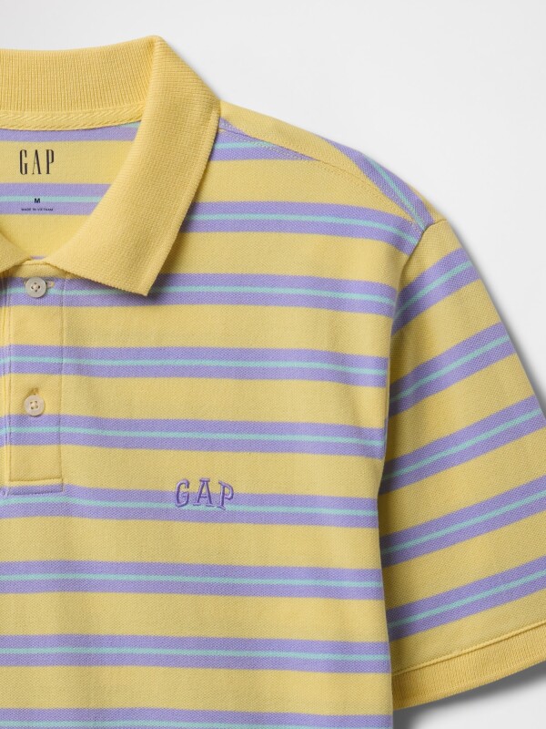 F-LOGO PK POLO YELLOW STRIPE