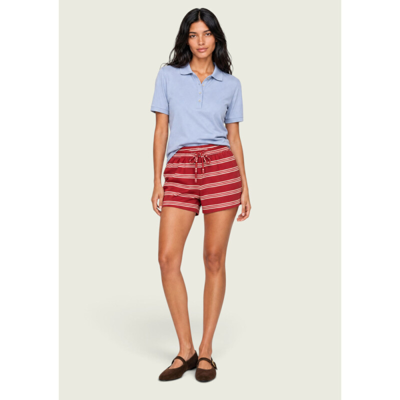 SHORTS FEM VERMELHO LISTRADO