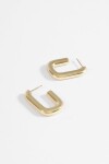 Aros acero rectangulares dorado