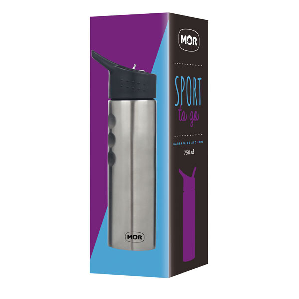BOTELLA ACERO INOXIDABLE 750 ML. SPORT TO GO NEGRO