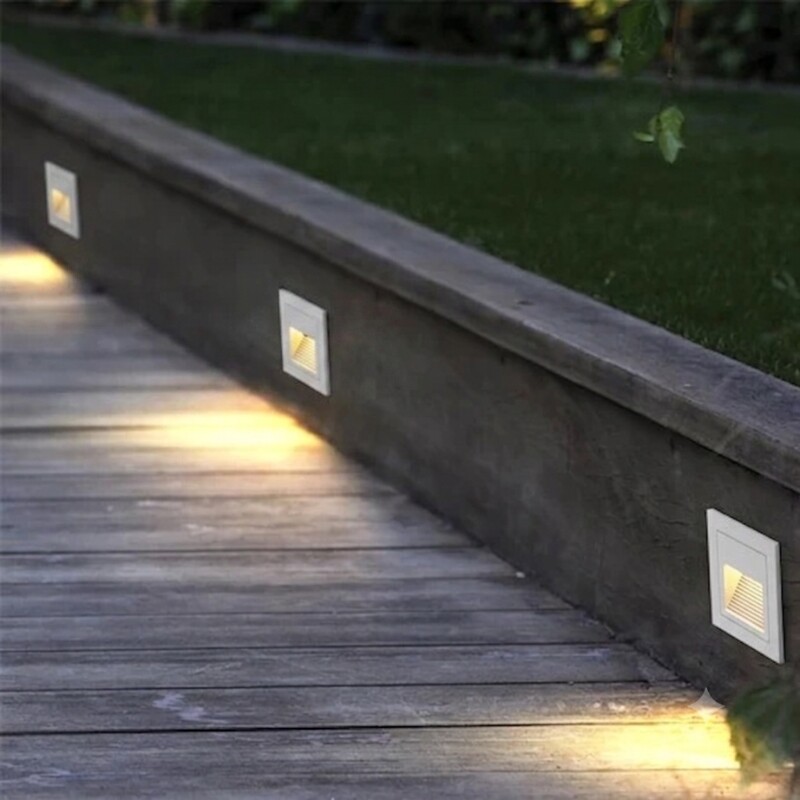 LUMINARIA TRENTO LUX CUBO DE EMBUTIR PARA ESCALERA - 3W Luminaria de Escalera Trento LUX 3W Blanco