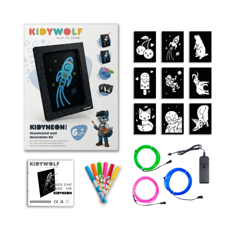 Kit de decoración de pared con luces Kidyneon Kidywolf Kit de decoración de pared con luces Kidyneon Kidywolf