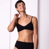 Soutien Triángulo Ana Algodón – Copa doble tejido y breteles regulables Negro