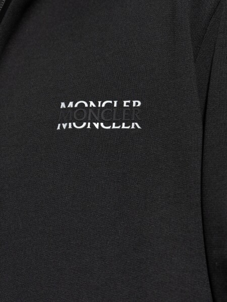 MONCLER - Campera de algodón suave con capucha Negro