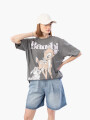 REMERA BROKEN BAMBI GRIS OSCURO