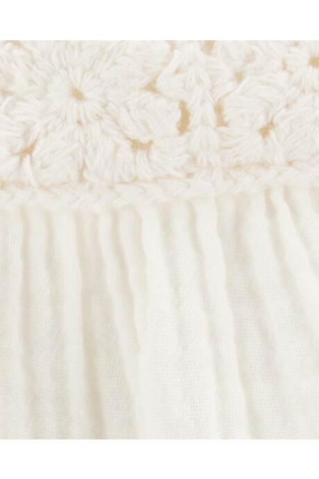 Musculosa de gasa, detalles a crochet Sin color