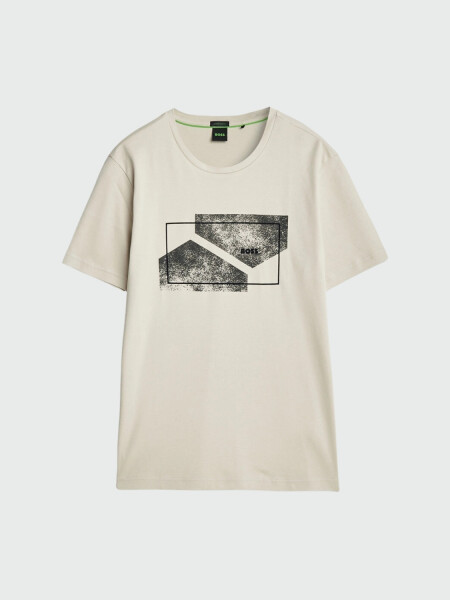 BOSS Camiseta de Algodón Interlock con Arte Estacional Gris Oscuro