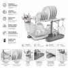Escurridor de Platos Umbra 2 Niveles con Porta Copas, Cubiertero y Drenaje 53 cm Escurridor de Platos Umbra 2 Niveles con Porta Copas, Cubiertero y Drenaje 53 cm