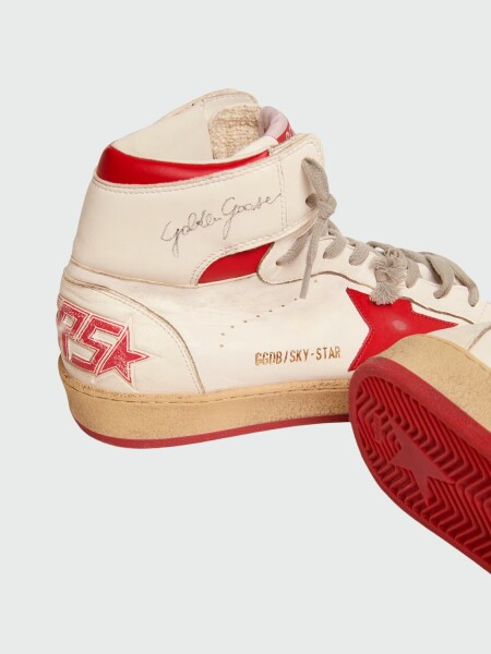 GOLDEN GOOSE - Zapatillas Sky-Star con estrella y talón rojo 10350
