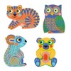 DJ090 Set De Dibujos Para Colorear Mágicos 4 Láminas +18m Djeco - Animales