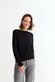 Sweater con detalle en manga NEGRO