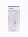 JUEGO DE GEOMETRIA 4 PCS TRANSPARENTE