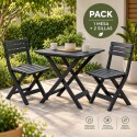 Combo Mesa + 2 Sillas Plegables Simil Madera Jardin Terraza Combo Mesa + 2 Sillas Plegables Simil Madera Jardin Terraza