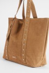 Shopper suede con tachas marrón