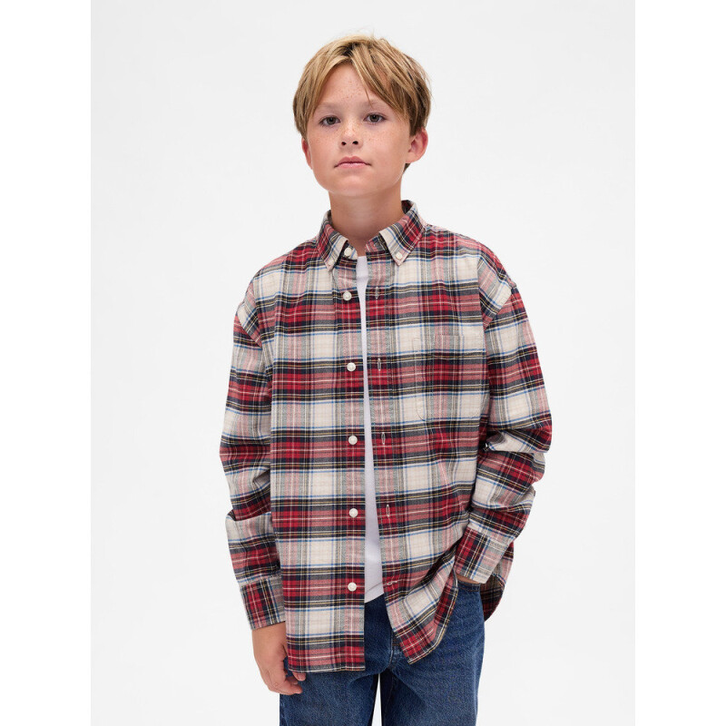 LS RELAXED OXFORD RED PLAID