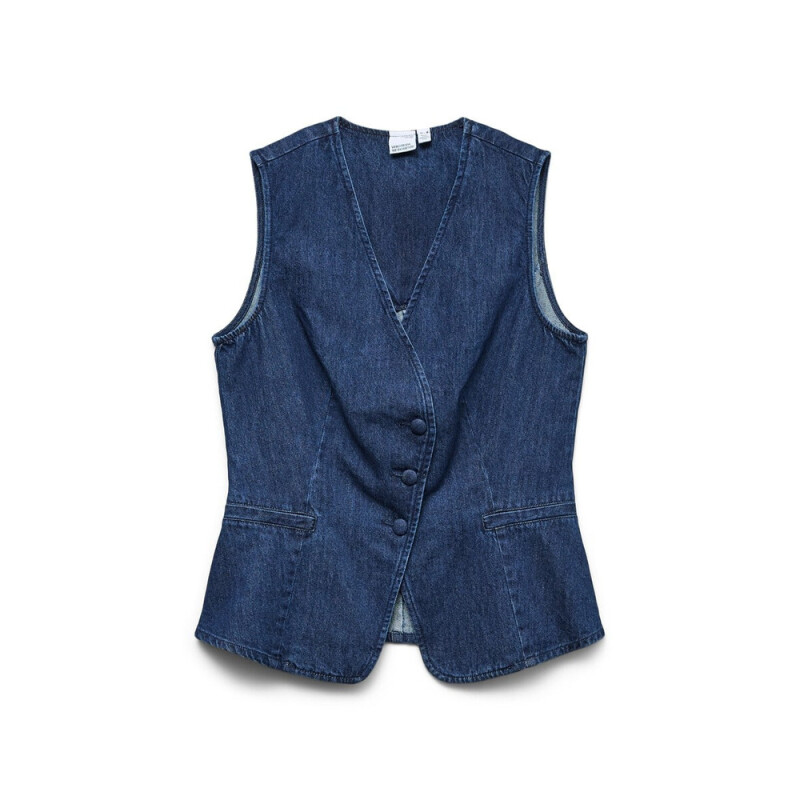 VMMINDY SL DENIM WAISTCOAT SI332 Dark Blue Denim