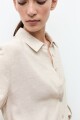 Vestido lino camisero beige melange