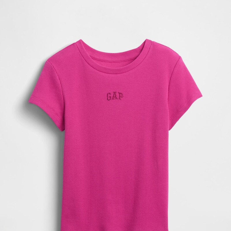 FRCH SS RIBBED TEE BRIGHT FUCHSIA 026