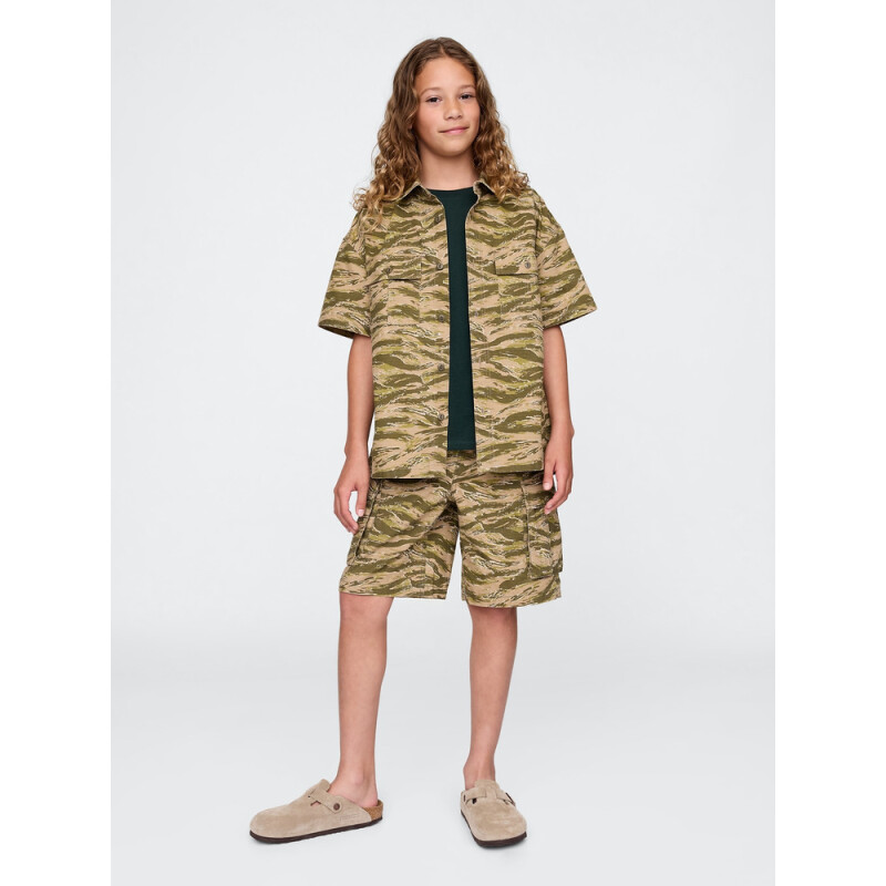 SS UTILITY SHIRT GREEN CAMO