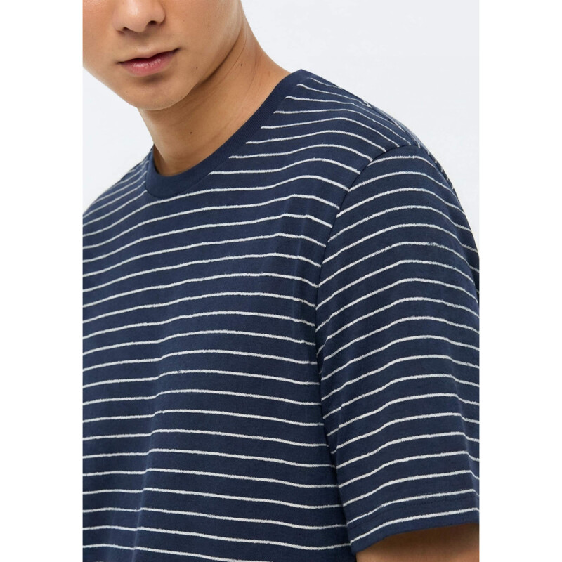 CAMISETA MM MASC LISTRADO AZUL