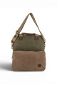 Bolso porta laptop de lona Verde con Marrón