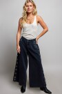 PANTALON DENIM ANCHO Negro
