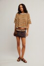 LAINEY LOW RISE MINI SKIRT Marron