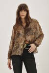 Camisa Lina Animal Mini Marron