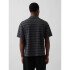 SS RELAXED POLO GREY/BLACK STRIPE