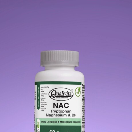 NAC + L-Triptófano + Magnesio B6 y L-Teanina 60caps Qualivits NAC + L-Triptófano + Magnesio B6 y L-Teanina 60caps Qualivits