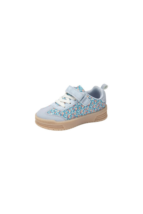 Championes con velcro, diseño floral, azules Sin color
