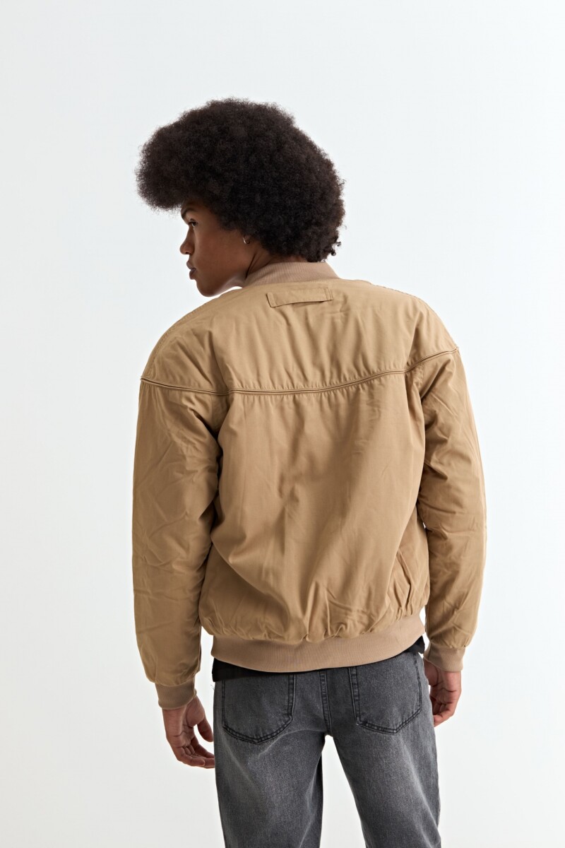 Campera bomber de nylon KHAKI