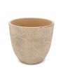 MACETA DECORATIVA FLORES BEIGE